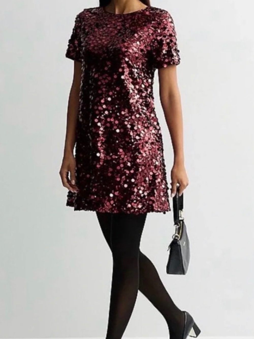 Nine West Burgundy Sequin Dress - Medium New with tags